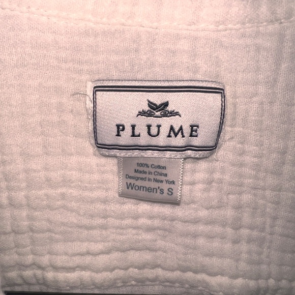Petite Plume - White, 100% Cotton Sleep Shirt - Size S - Picture 3 of 4